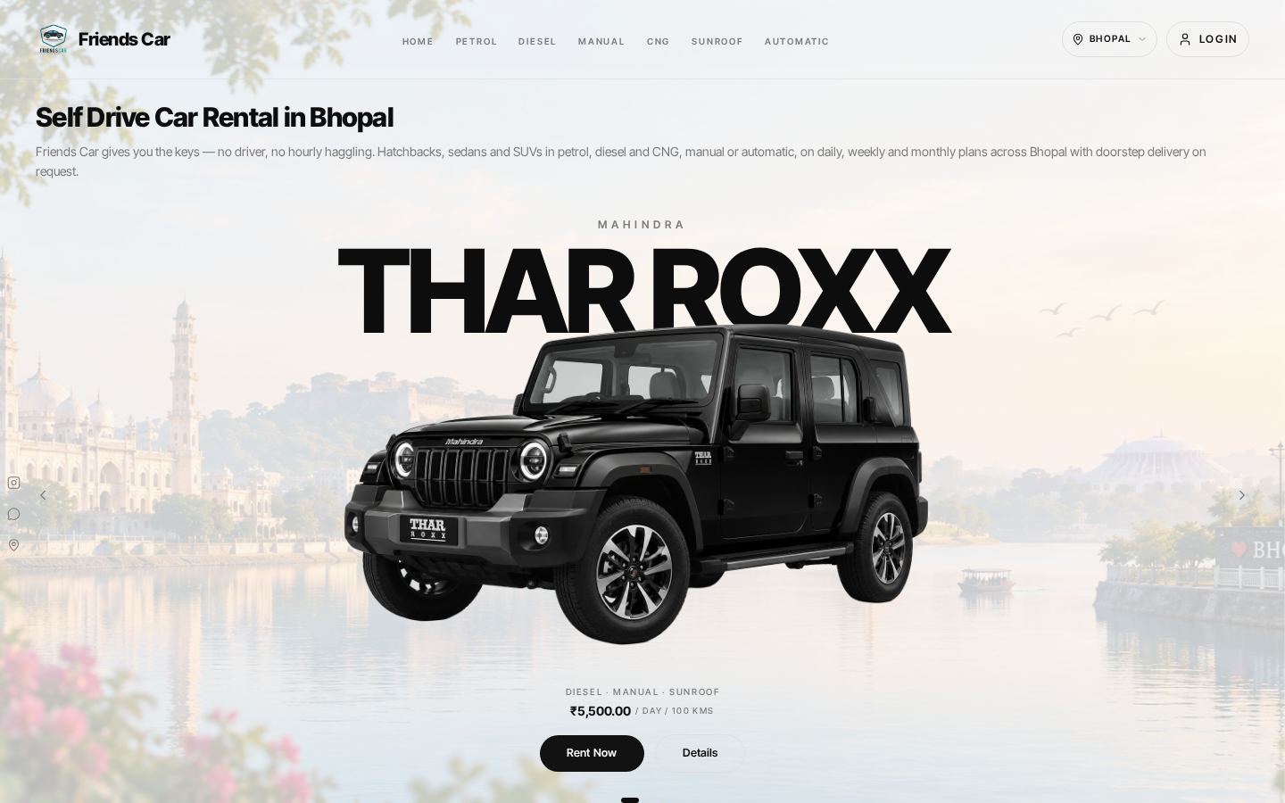 Friends Car website homepage