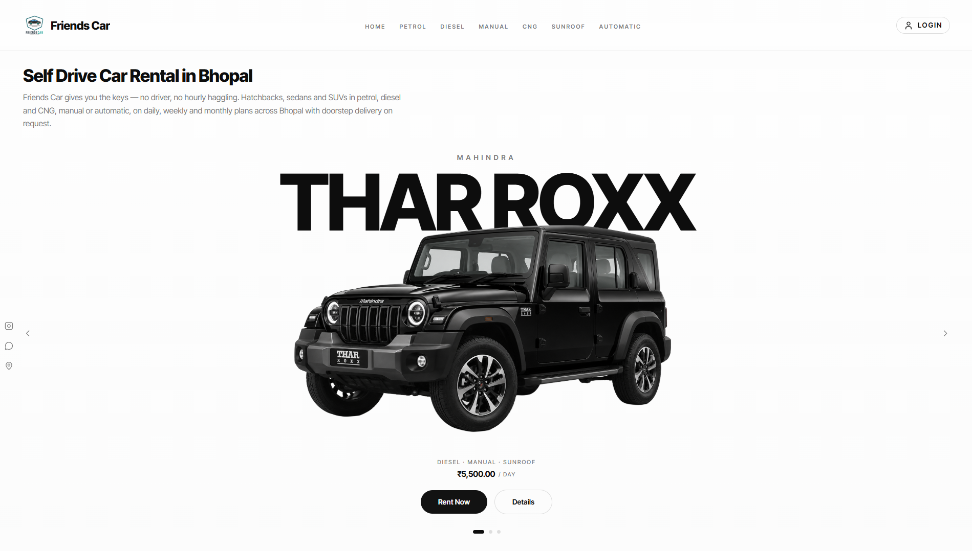 Friends Car website homepage